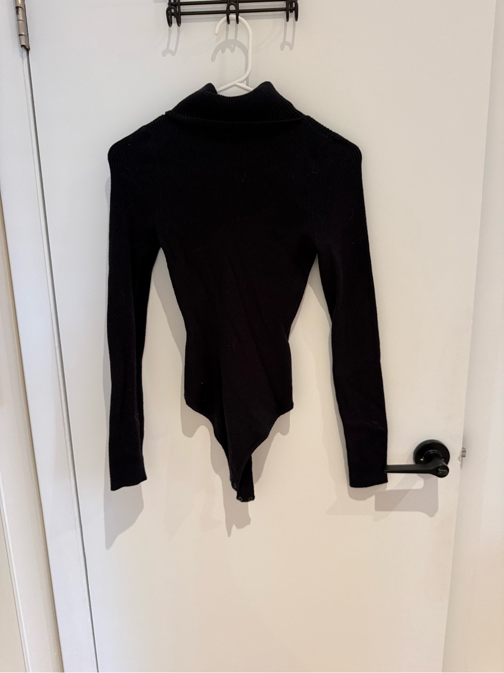 Abercrombie & Fitch Black Ribbed Long-Sleeve Turtleneck Bodysuit